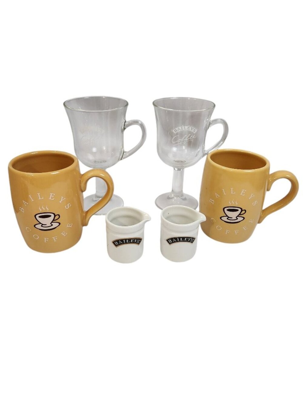 Baileys Irish Cream Goblets, Mugs & Shot Glasses Two Each
